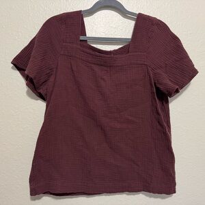 Madewell Lightspun Harlow Square-Neck Top